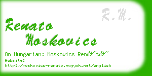 renato moskovics business card